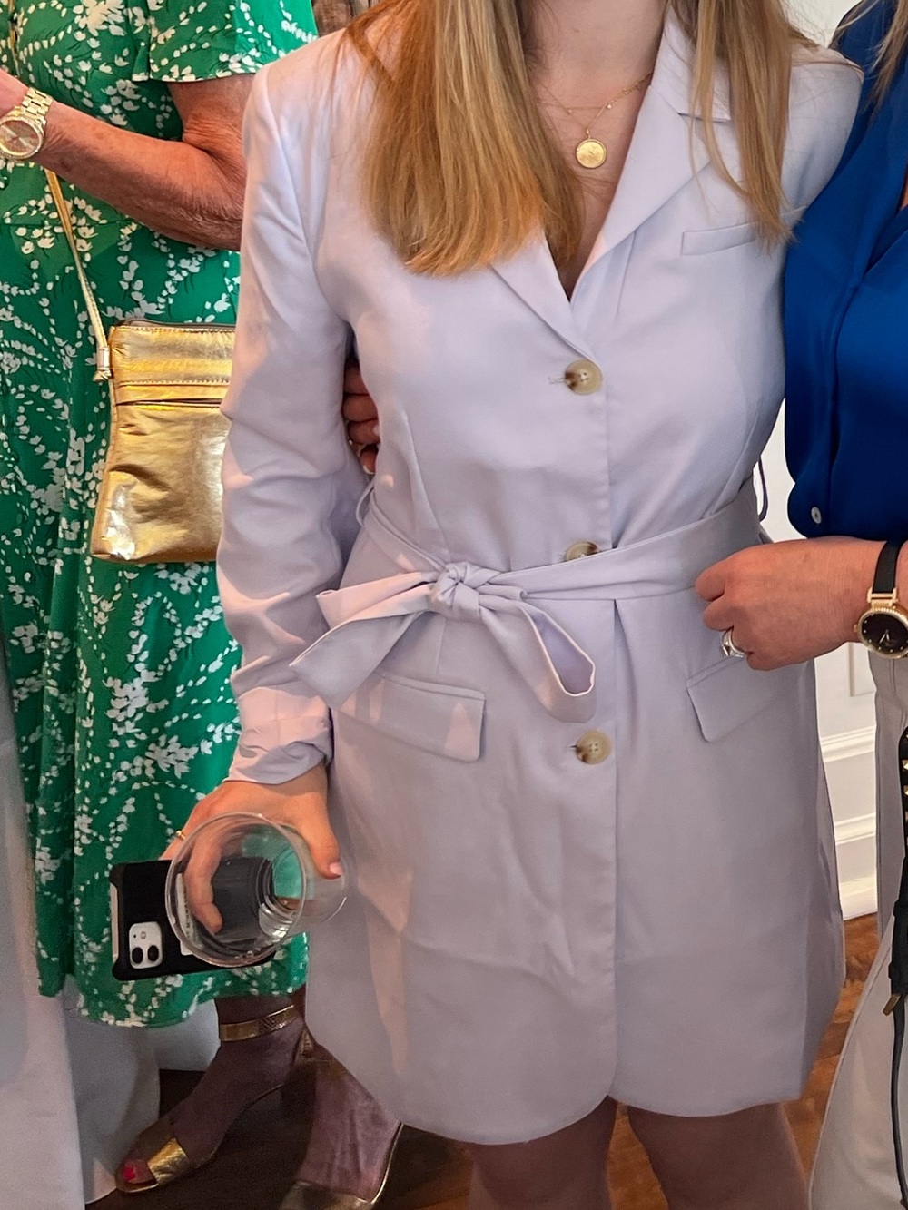 Steve Madden Lilac Tie-Waist Blazer Dress